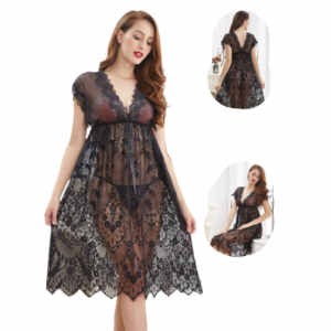 Nuisette deux pièces - Col en V & String