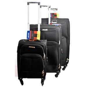 Valise trois pièces EN TISSU - 4 roues