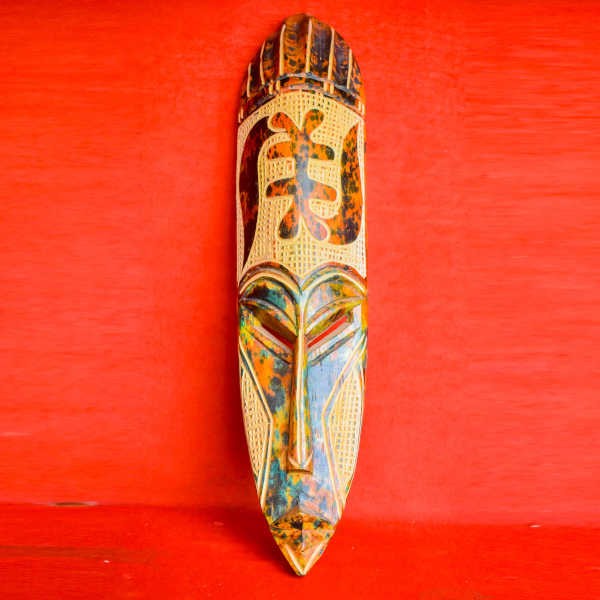 Masque en bois sculpté - modèle N°4 - 46 cm de hauteur