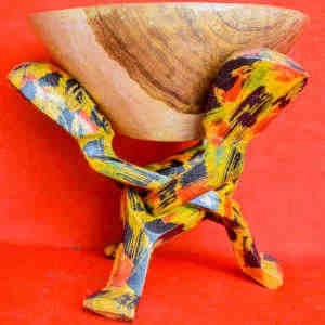 UNION 3 têtes - avec calebasse - 22 cm de hauteur