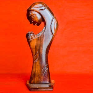 Vierge Marie et JESUS - en bois d'ébène - 22 cm de hauteur