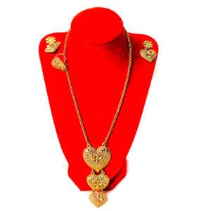 Collier Demi-Sautoir - 2 grammes d'or - Boucles d'oreille - modèle 2