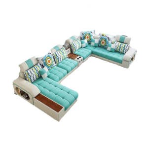 Canapé en U - 6 places & 1 lit  - 4 poufs - Modèle 2