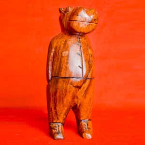 Hippopotame rigolo - en bois de tèque_ 16 cm de hauteur