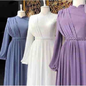 Robe Hijab avec ceinture en perle