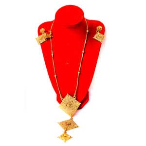 Collier Demi-Sautoir - 2 grammes d'or - Boucles d'oreille - modèle 3