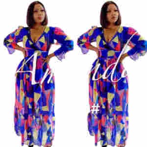 Robe longue évasée - Légère, manches longue