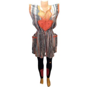 Robe Evasée 3/4 - Faso Dan Fani - Manches Bretelles avec chapeau - Modèle 5