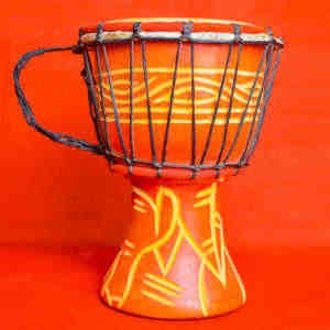 Tam-Tam en bois de décoration_17 cm de hauteur