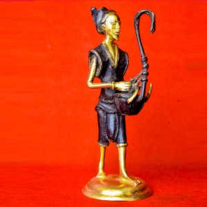 Joueur de CORA - en bronze - 20cm de hauteur