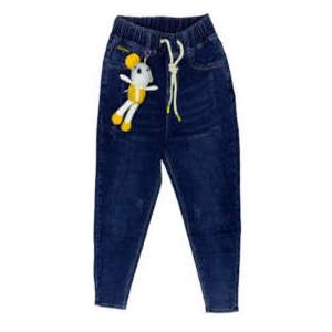 Pantalon boyfriend jeans femme - Taille élastique avec corde