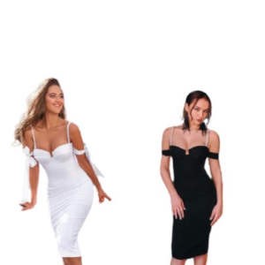 Robe sexy 3/4 - bretelles en perle