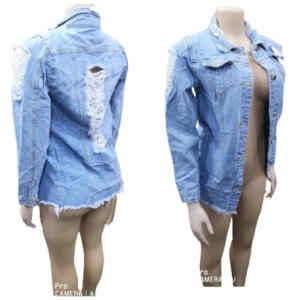 Chemise jean blessée - Manches longues