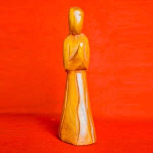 Statuette vierge MARIE - en  bois de tèque - 20 cm de hauteur