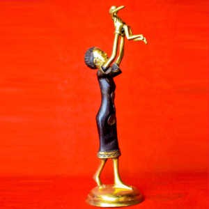 Maternité mère et enfant - en bronze - 20 cm