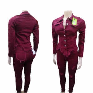 Ensemble jean - Chemise + Pantalon - Manche longue