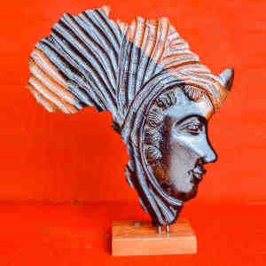 Carte d'Afrique  - Maman Africa - en bois d'ébène - 20 cm de hauteur