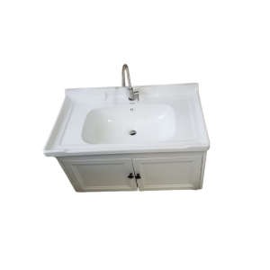 Meuble vasque salle de bain - Deux tiroirs - Blanc