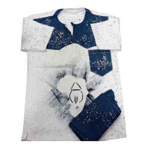 Ensemble Bogolan - Tenue traditionnel à impression Africa - Manches courtes - Modèle 1